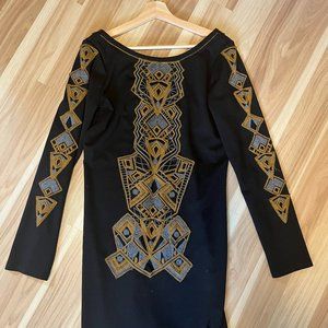 LE CHATEAU black embroidered dress, size XL, 12.